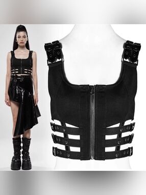 Punk Rave Black Matrix Top